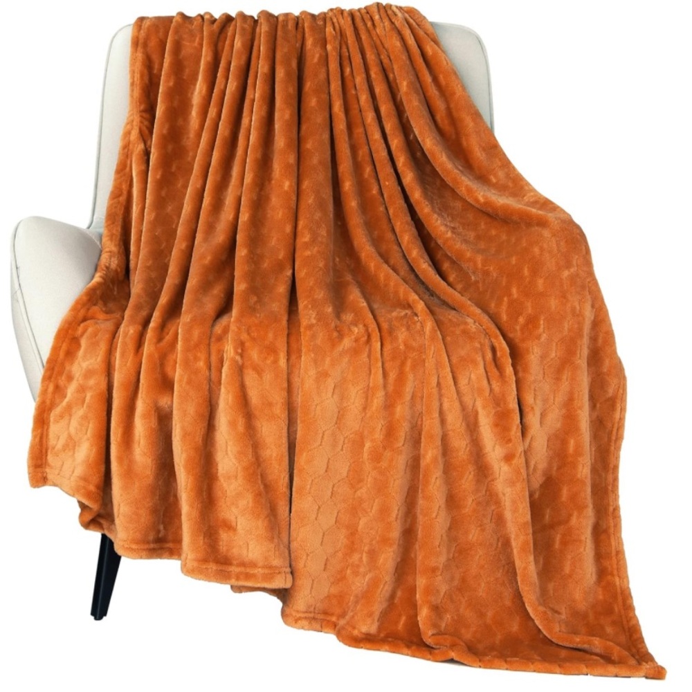 Throw Blanket Soft Fluffy Fall Orange Color